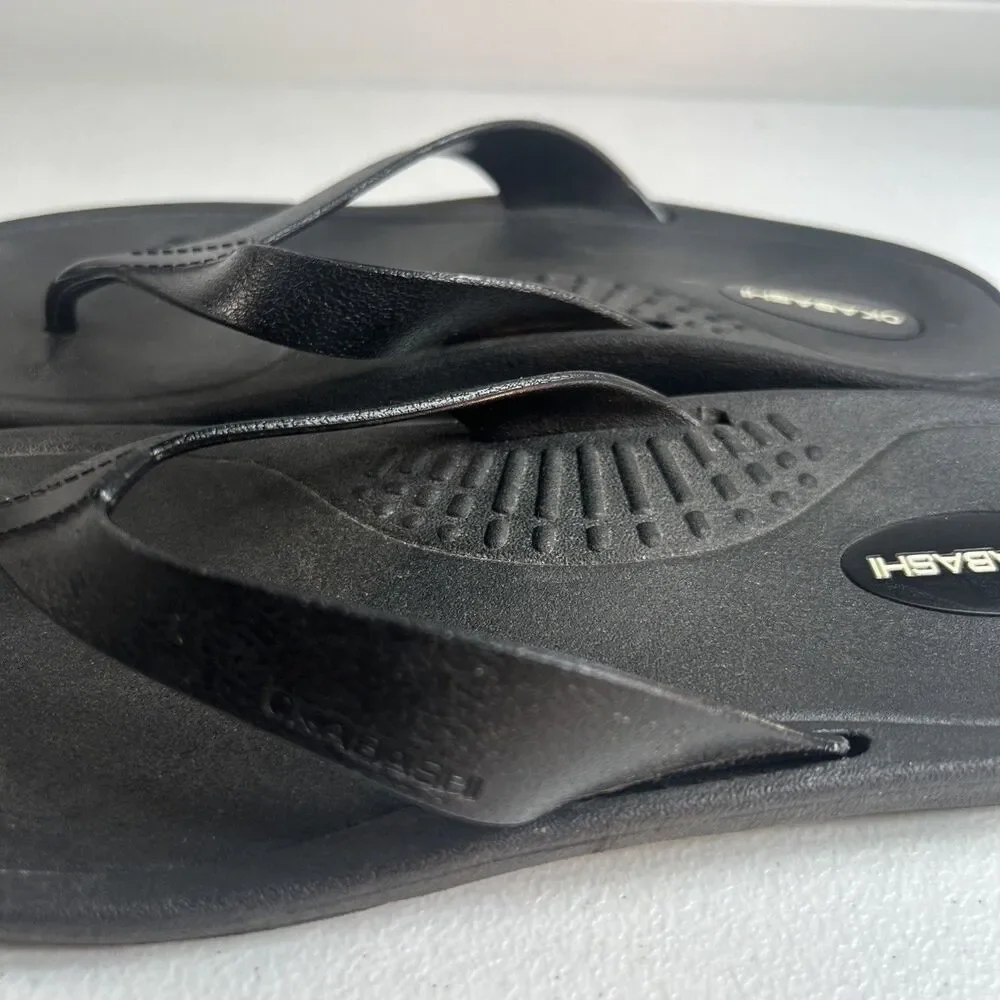 Okabashi Breeze Women’s Sandals Size M Black Flip Flops